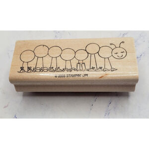 Stampin Up Centipede Shoes Fashion Bug Character Wood Mounted Rubber Stamp